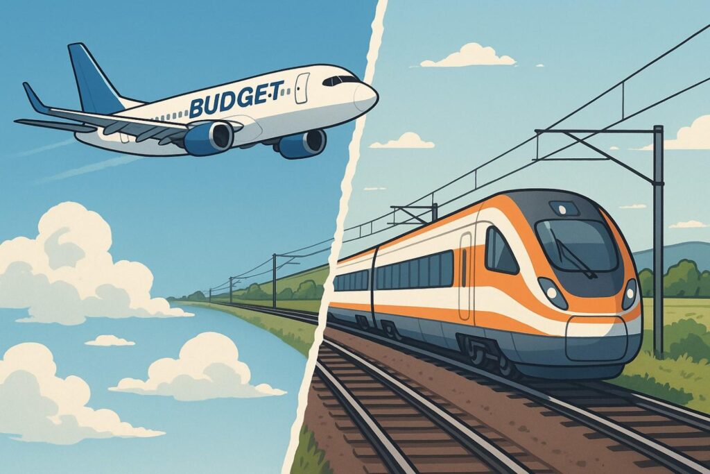 Budget Airlines vs. Trains