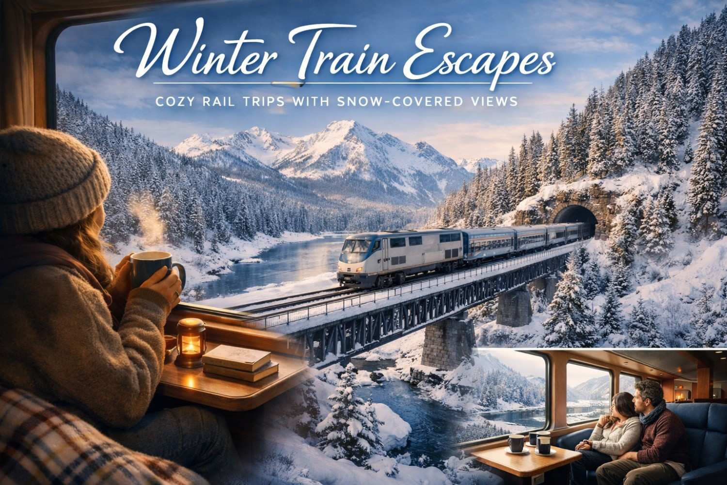 Winter Train Escapes Cozy Rail Trips with Snow Covered Views