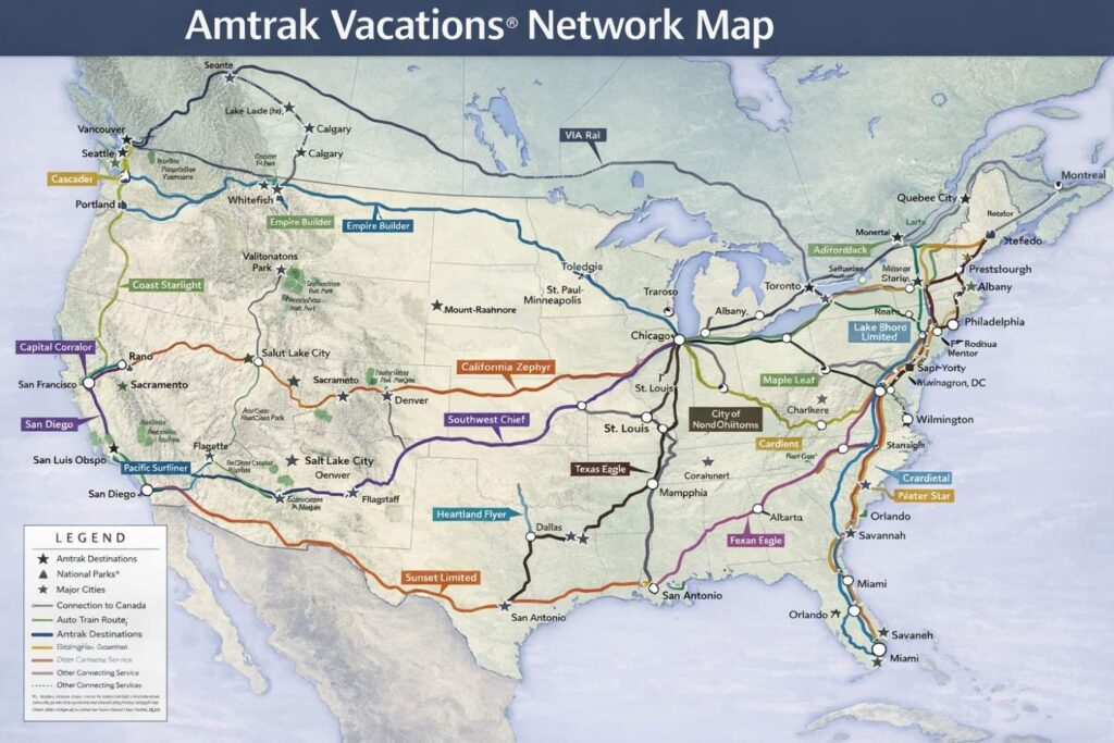 Amtrak Routes Map 2026