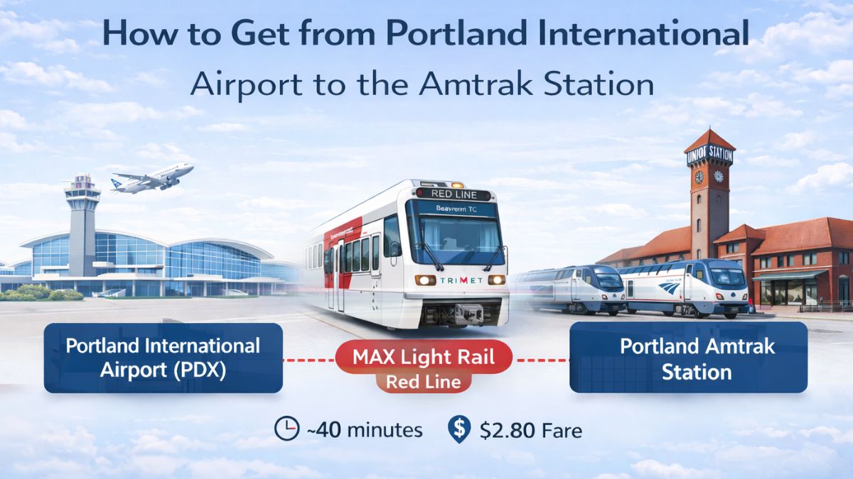 How to Get from Portland International Airport to the Amtrak Station